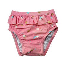Load image into Gallery viewer, Girls Target, pink swim bottoms, rainbows, FUC, size 000,  