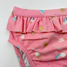 Load image into Gallery viewer, Girls Target, pink swim bottoms, rainbows, FUC, size 000,  