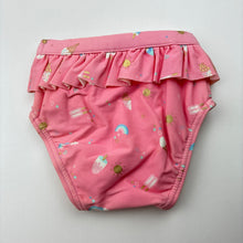 Load image into Gallery viewer, Girls Target, pink swim bottoms, rainbows, FUC, size 000,  