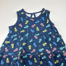 Load image into Gallery viewer, Girls Tiny Little Wonders, cotton casual dress, pineapples, FUC, size 1, L: 44cm