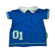 Load image into Gallery viewer, Boys Tiny Little Wonders, blue cotton polo shirt top, EUC, size 00,  