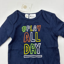 Load image into Gallery viewer, Unisex Dymples, navy cotton bodysuit / romper,play, NEW, size 0000,  