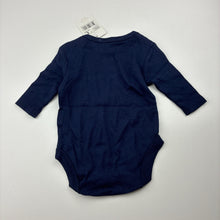 Load image into Gallery viewer, Unisex Dymples, navy cotton bodysuit / romper,play, NEW, size 0000,  