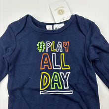 Load image into Gallery viewer, Unisex Dymples, navy cotton bodysuit / romper,play, NEW, size 000,  