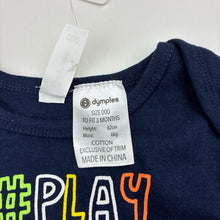 Load image into Gallery viewer, Unisex Dymples, navy cotton bodysuit / romper,play, NEW, size 000,  