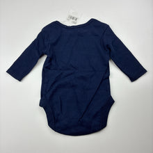 Load image into Gallery viewer, Unisex Dymples, navy cotton bodysuit / romper,play, NEW, size 000,  