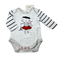 Load image into Gallery viewer, Girls Dymples, cotton bodysuit / romper, cat, NEW, size 000,  