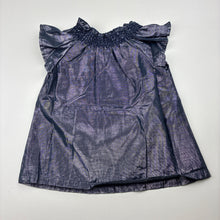 Load image into Gallery viewer, Girls Target, lined blue metallic party top, EUC, size 1,  