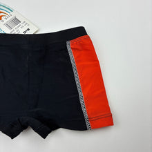 Load image into Gallery viewer, Boys Wave Zone, black swim shorts, elasticated, NEW, size 0,  