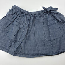 Load image into Gallery viewer, Girls Cotton On, blue and white cotton skirt, elasticated, GUC, size 1,  