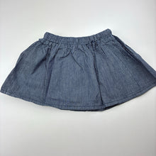 Load image into Gallery viewer, Girls Cotton On, blue and white cotton skirt, elasticated, GUC, size 1,  
