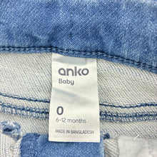 Load image into Gallery viewer, Boys Anko Baby, stretch knit denim jeans, adjustable, GUC, size 0,  