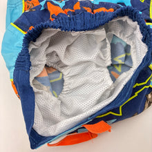 Load image into Gallery viewer, Boys lined, lightweight board shorts, elasticated, sharks, GUC, size 0,  