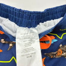 Load image into Gallery viewer, Boys lined, lightweight board shorts, elasticated, sharks, GUC, size 0,  