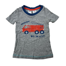 Load image into Gallery viewer, Boys Anko, grey pyjama t-shirt / top, fire engine, EUC, size 2,  