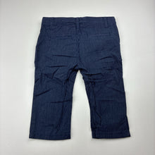 Load image into Gallery viewer, Boys Peter Morrisey, navy and white stripe lightweight cotton pants, adjustable, EUC, size 0,  