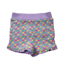 Load image into Gallery viewer, Girls Dymples, lilac spotted cotton shorts, EUC, size 000,  