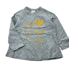 Load image into Gallery viewer, Girls H&amp;M, grey cotton long sleeve t-shirt / top, EUC, size 1,  