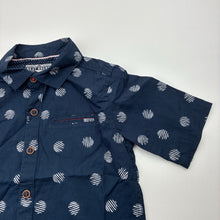 Load image into Gallery viewer, Boys Next, navy lightweight cotton short-sleeved shirt, EUC, size 1-2,  