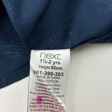 Load image into Gallery viewer, Boys Next, navy lightweight cotton short-sleeved shirt, EUC, size 1-2,  