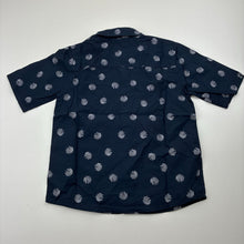 Load image into Gallery viewer, Boys Next, navy lightweight cotton short-sleeved shirt, EUC, size 1-2,  