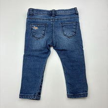Load image into Gallery viewer, Girls Zara, distressed stretch denim jeans,adjustable, EUC, size 0,  