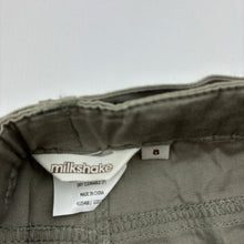 Load image into Gallery viewer, Girls Milkshake, khaki stretch cotton cropped pants, adjustable, Inside leg: 34cm, EUC, size 8,  