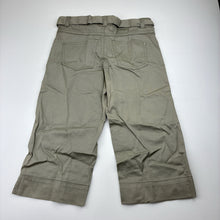 Load image into Gallery viewer, Girls Milkshake, khaki stretch cotton cropped pants, adjustable, Inside leg: 34cm, EUC, size 8,  
