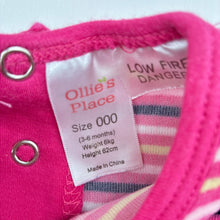Load image into Gallery viewer, Girls Ollie's Place, soft velour overalls / romper, GUC, size 000,  