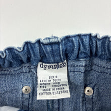 Load image into Gallery viewer, Girls Dymples, blue stretch denim jeans,adjustable, GUC, size 0,  