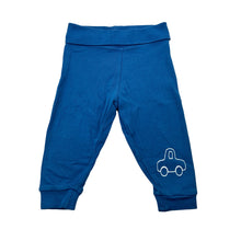 Load image into Gallery viewer, Boys Lupilu, blue cotton leggings / bottoms,car, GUC, size 000-00,  