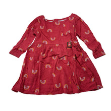 Load image into Gallery viewer, Girls Anko, lightweight long sleeve dress, rainbows, EUC, size 1, L: 40cm