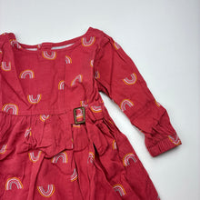Load image into Gallery viewer, Girls Anko, lightweight long sleeve dress, rainbows, EUC, size 1, L: 40cm