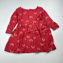 Load image into Gallery viewer, Girls Anko, lightweight long sleeve dress, rainbows, EUC, size 1, L: 40cm
