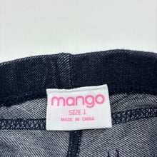 Load image into Gallery viewer, Girls Mango, stretchy denim leggings,unicorn, EUC, size 1,  
