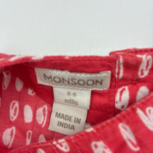 Load image into Gallery viewer, Girls Monsoon, lightweight cotton summer dress, GUC, size 00, L: 40cm