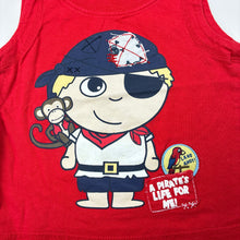 Load image into Gallery viewer, Boys Target, red cotton singlet top,pirate, GUC, size 00,  