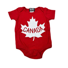 Load image into Gallery viewer, Unisex Big Bear, Canada red cotton romper, EUC, size 00,  