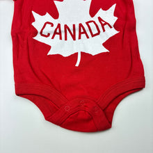Load image into Gallery viewer, Unisex Big Bear, Canada red cotton romper, EUC, size 00,  