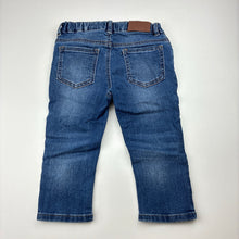 Load image into Gallery viewer, Unisex H&amp;M, slim fit stretch denim jeans, adjustable, EUC, size 1,  