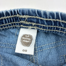 Load image into Gallery viewer, Girls Tiny Little Wonders, blue lightweight denim pants,elasticated, GUC, size 00,  