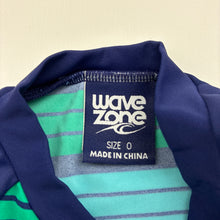 Load image into Gallery viewer, Boys Wave Zone, short sleeve rashie / swim top, GUC, size 0,  