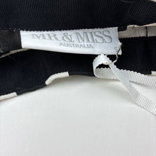 Load image into Gallery viewer, Girls Mr &amp; Miss Aust, black &amp; white pleat front skirt, adjustable, L: 30cm, NEW, size 5,  