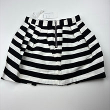 Load image into Gallery viewer, Girls Mr &amp; Miss Aust, black &amp; white pleat front skirt, adjustable, L: 30cm, NEW, size 5,  
