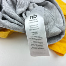 Load image into Gallery viewer, Boys Carters, yellow &amp; grey cotton polo romper, EUC, size 0000,  