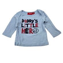 Load image into Gallery viewer, Boys Sprout, cotton long sleeve top, daddy's hero, GUC, size 00,  