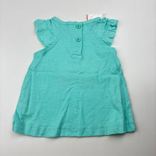 Load image into Gallery viewer, Girls Baby Biz, blue cotton top,butterfly, NEVER WORN, EUC, size 000,  