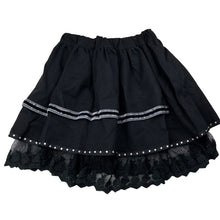 Load image into Gallery viewer, Girls Miss Treasures, lined wool blend skirt, lace trim, elasticated, L: 36cm, EUC, size 5,  