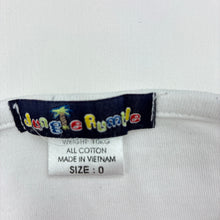 Load image into Gallery viewer, Girls Jungle Rumble, white cotton singlet top, flowers, FUC, size 0,  