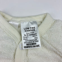 Load image into Gallery viewer, Unisex Dymples, cream terry coverall / romper, EUC, size 0000,  